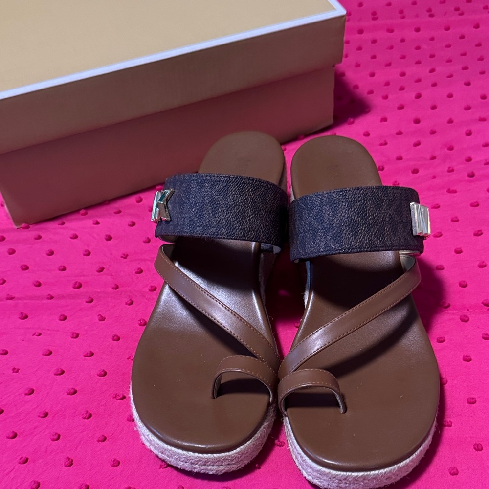 Michael Kors Brown and Black Sandals